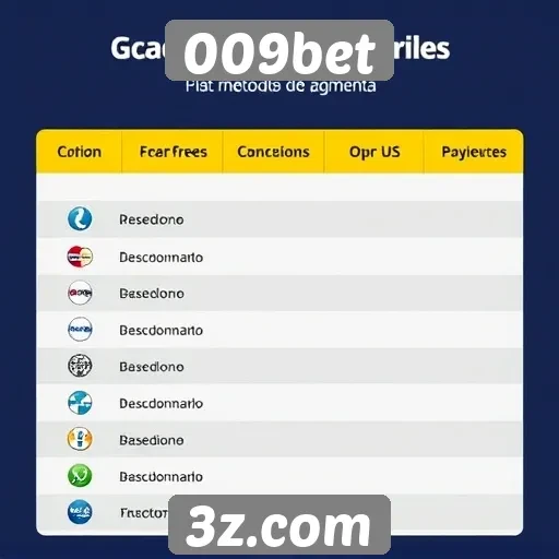 Avaliação dos métodos de pagamento no 009bet